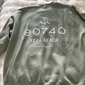 90740 Seal Beach California Olive Green Sweatshirt